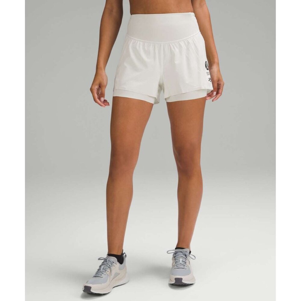 Lululemon Womens Size 0 Nulux Road to Trail High-Rise Short 4" in Bone‎ $98 1512